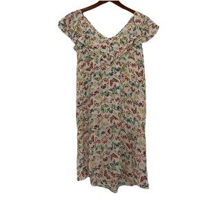 Zadig & Voltaire Reens Shift Butterfly Mini Dress Ruffled Silk Womens Small